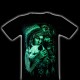 Caballo T-shirt Noctilucent Indian Woman and Wolf