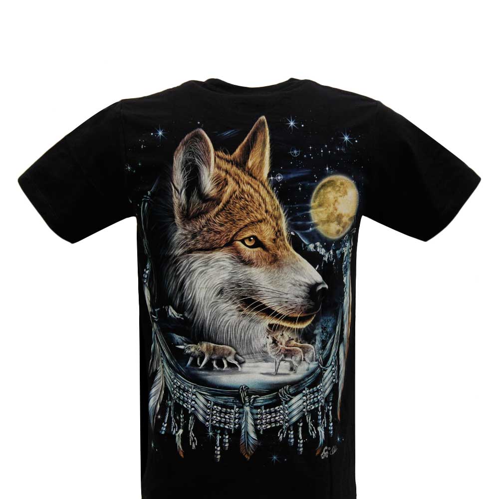 Caballo T-shirt Noctilucent Wolf and the Moon