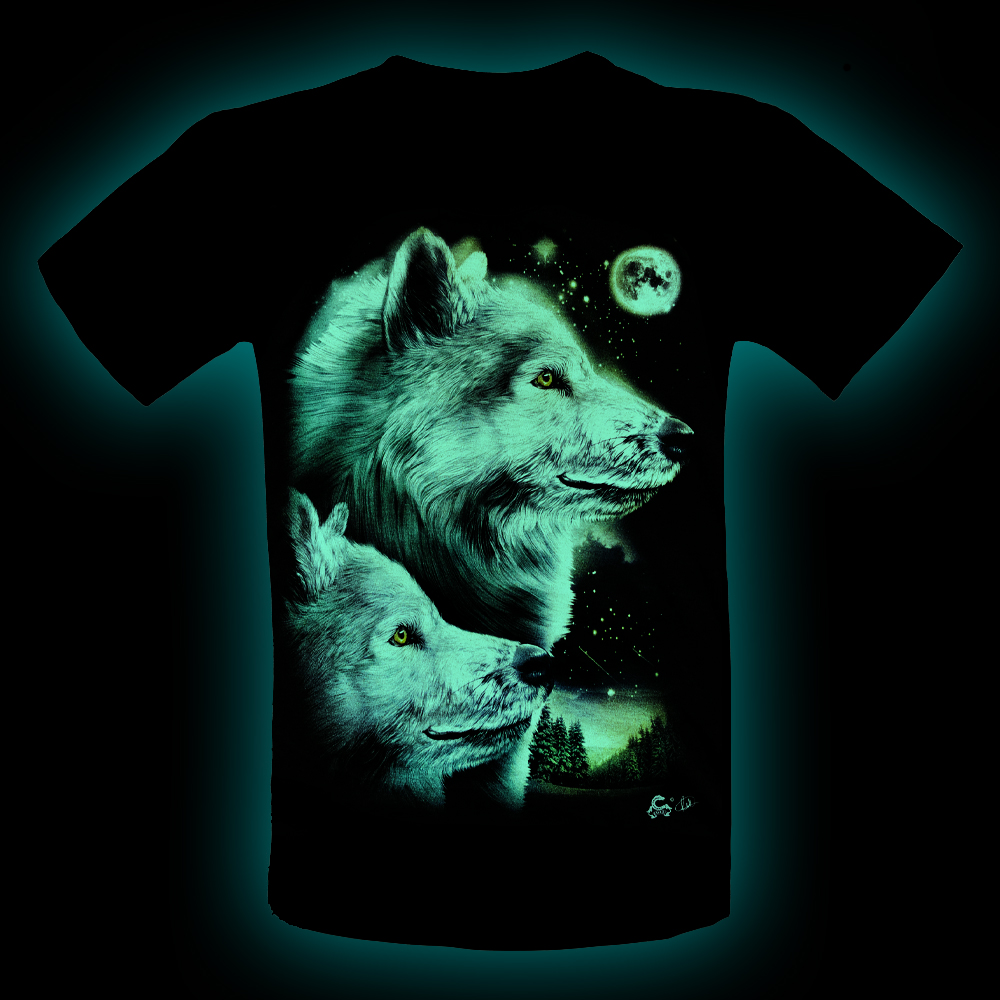 Caballo T-shirt Noctilucent White Wolves
