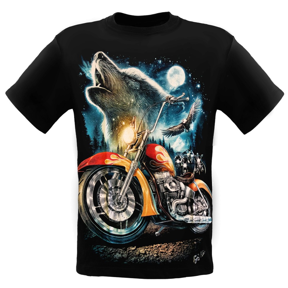 T-shirt Wolf and Motorbike
