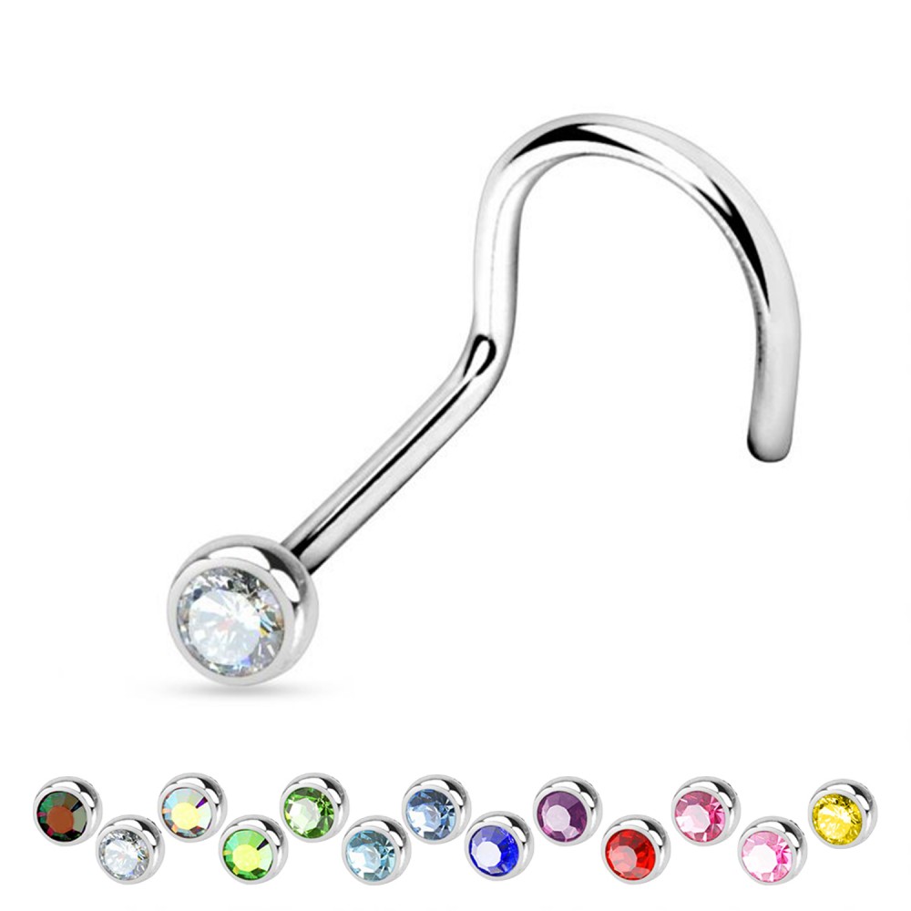 Nose Stud with Crystal of Different Colors