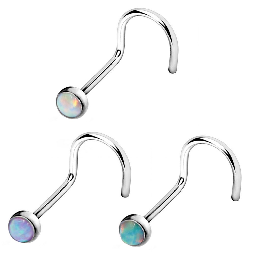 Curved Nose Stud Opal