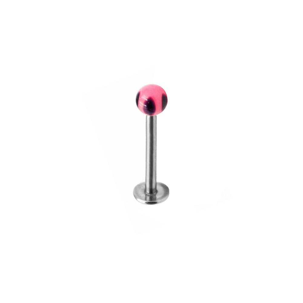 Labret with Pink and Black Ball