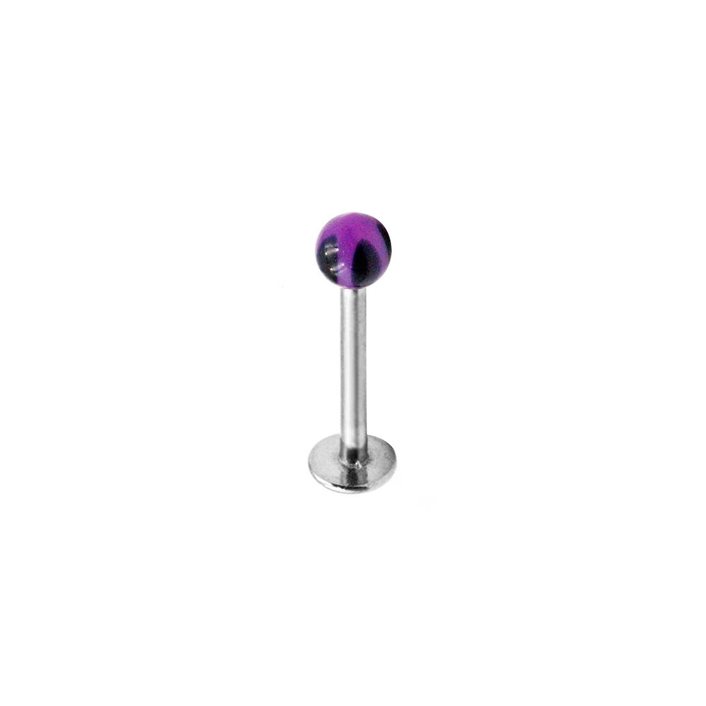 Labret with Violet and Black Ball