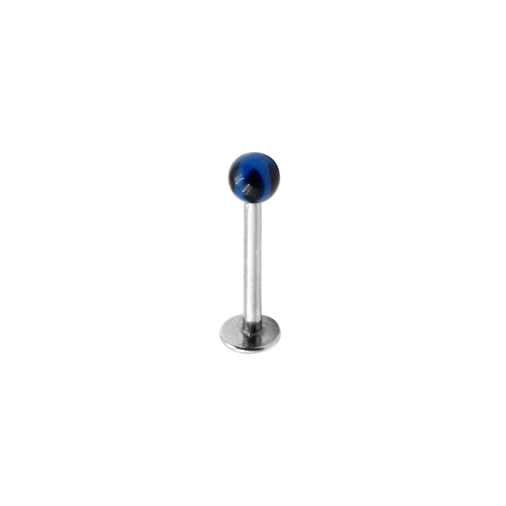 Labret with Blue and Black Ball