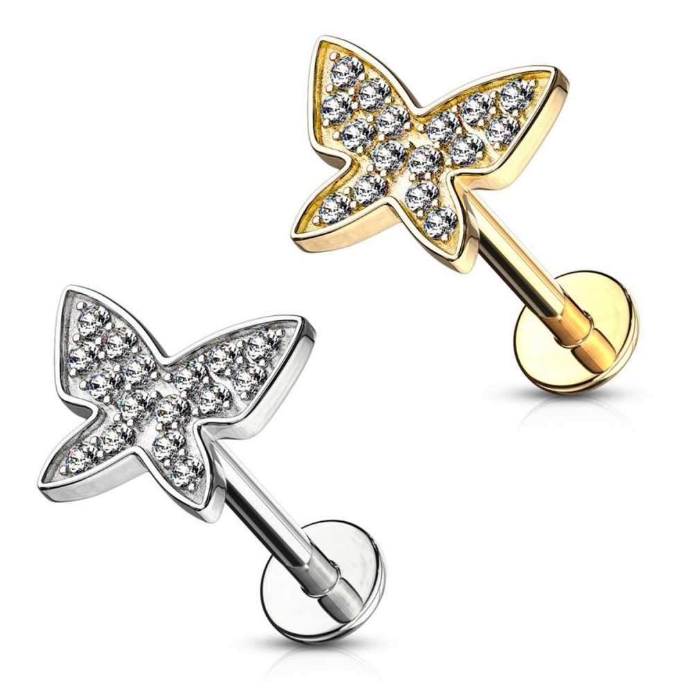 Cartilage Stud Butterfly with crystal