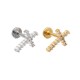 Cartilage Stud Cross with Crystal