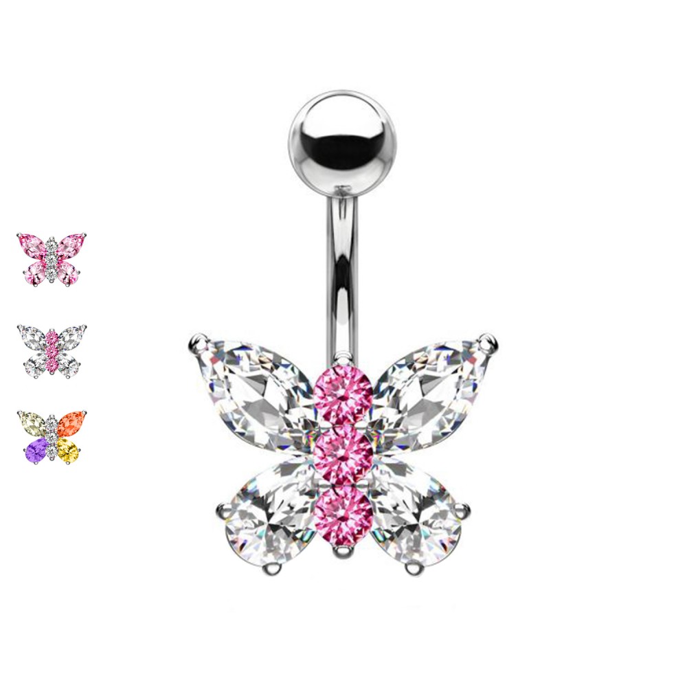 Navel Piercing with Butterfly