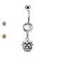 Belly button piercing Banana Crystal with Pinecone Pendant