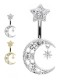 Belly button piercing Banana Crystal Moon and Star