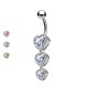 Navel Piercing with Heart Crystal