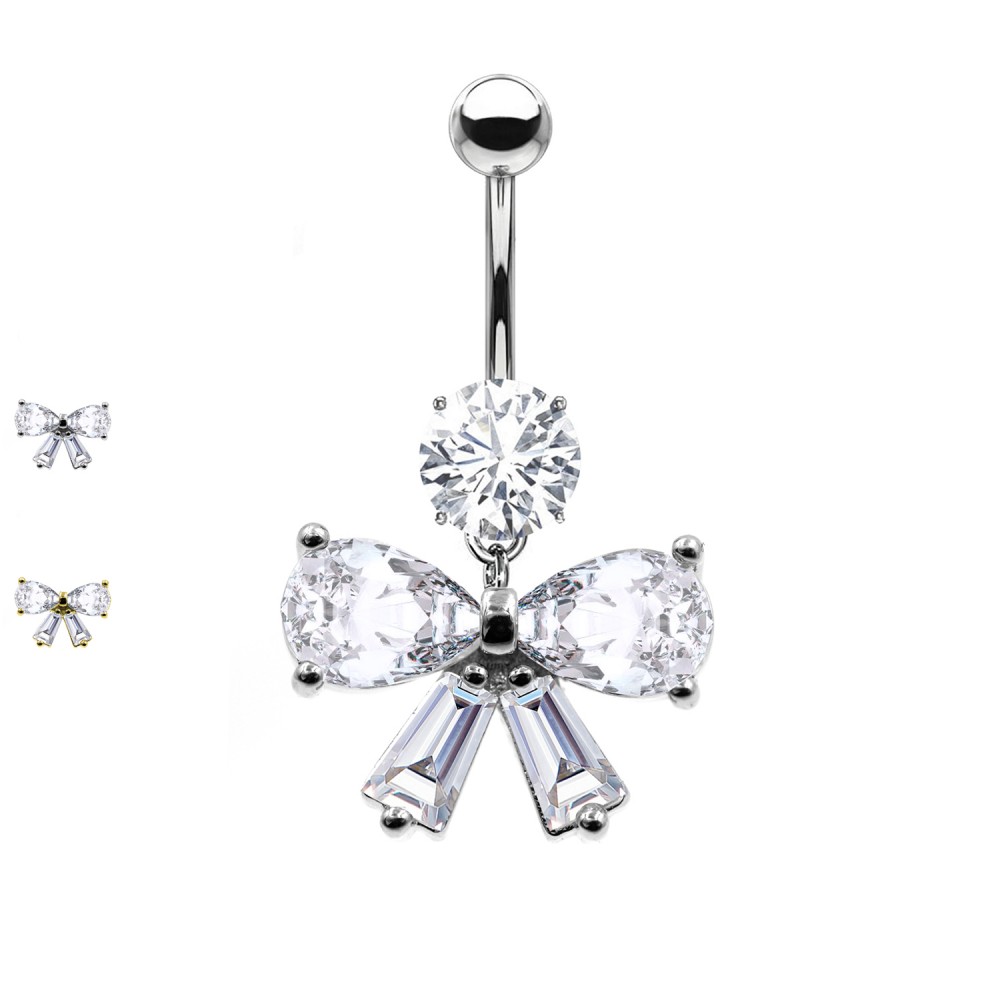Navel Piercing with Bow Knot
