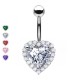 Navel Piercing with Crystal - Heart