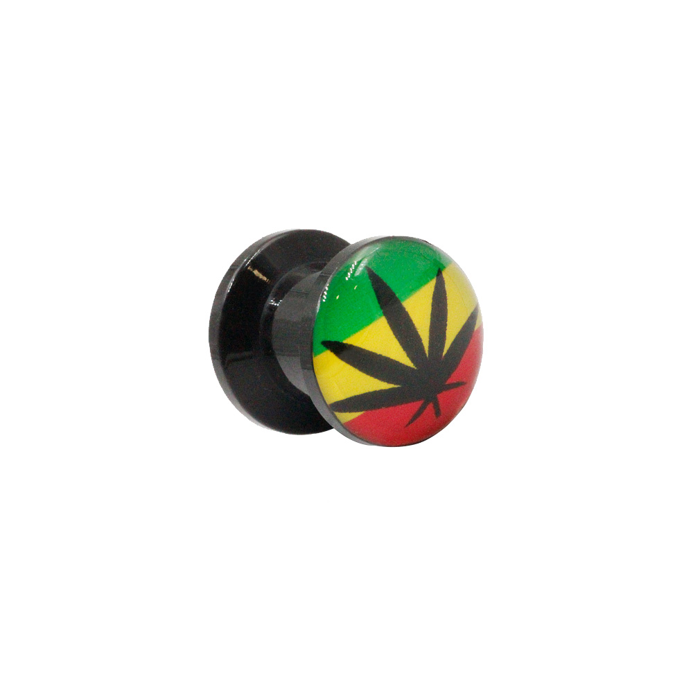 Plug Black with Leaf in Tricolor Background