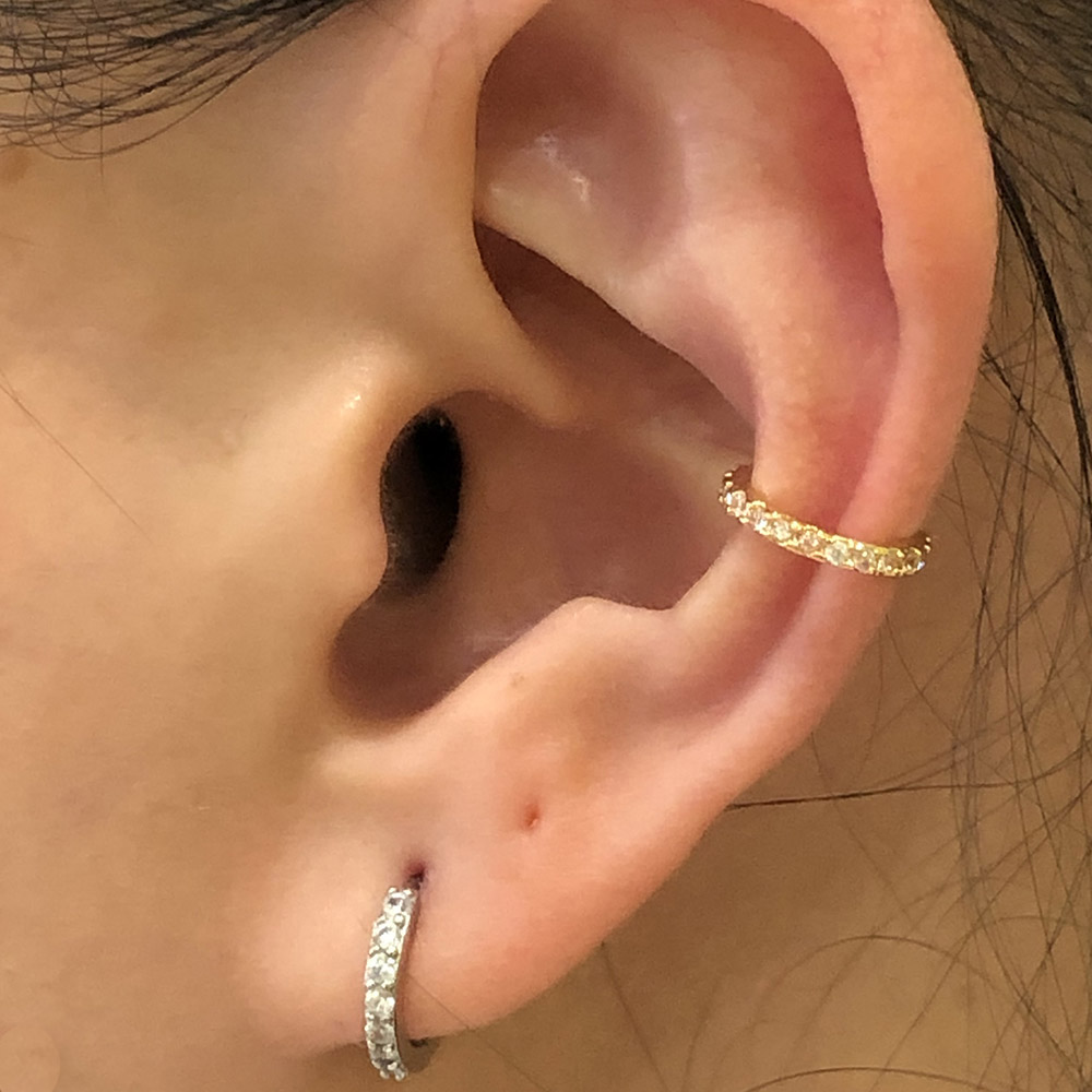Earring Cuff without piercing  with crystal