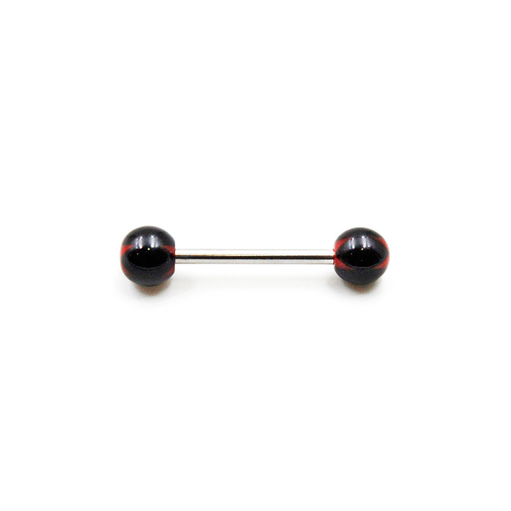 Barbell Black Balls with Red Star