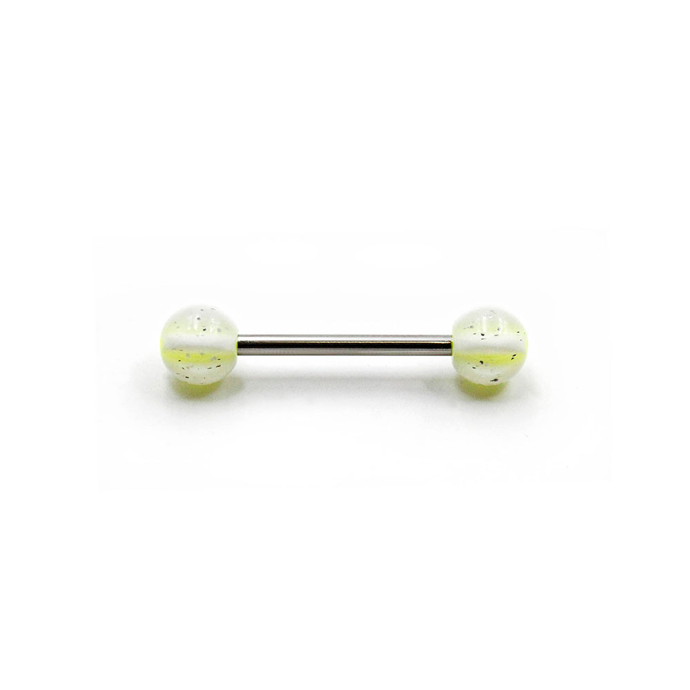 Barbell White and Yellow Balls