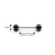 Barbell Black Balls with White and Red Texture