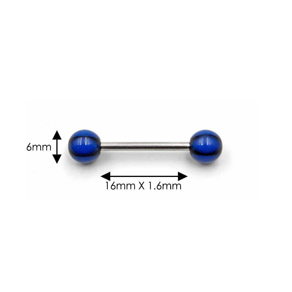 Barbell Blue Balls with Black Texture