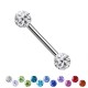 Barbell Multi-Crystal with Resin of Various Colors