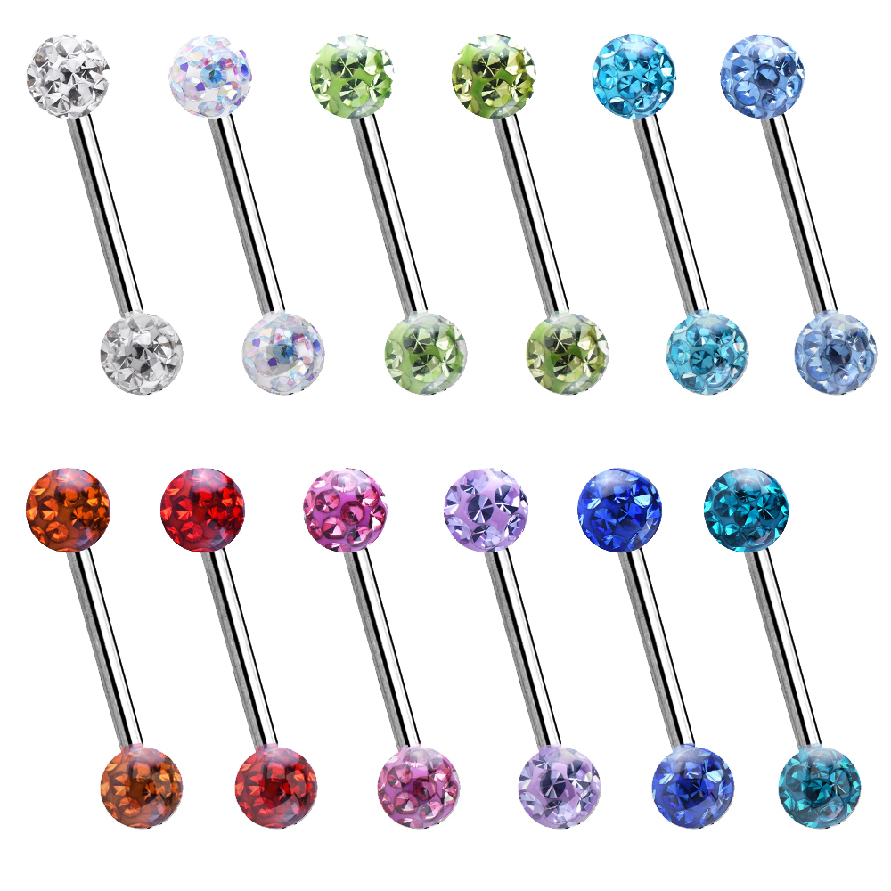 Barbell Multi-Crystal with Resin of Various Colors