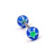 Barbell with Acrylic Blue and Green Balls