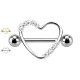 Nipple Barbell with Heart Crystals