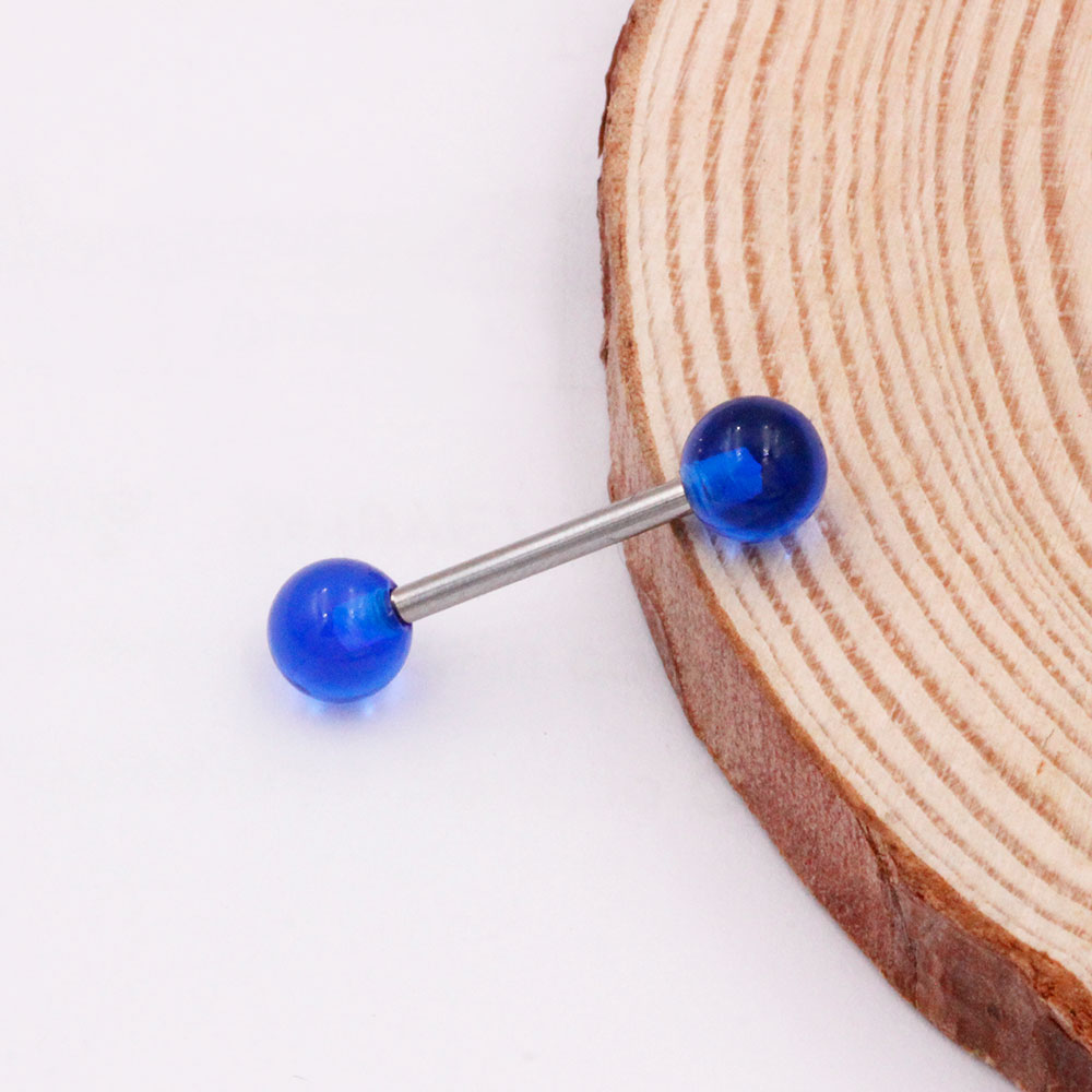 Barbell with Blue Acrylic Balls