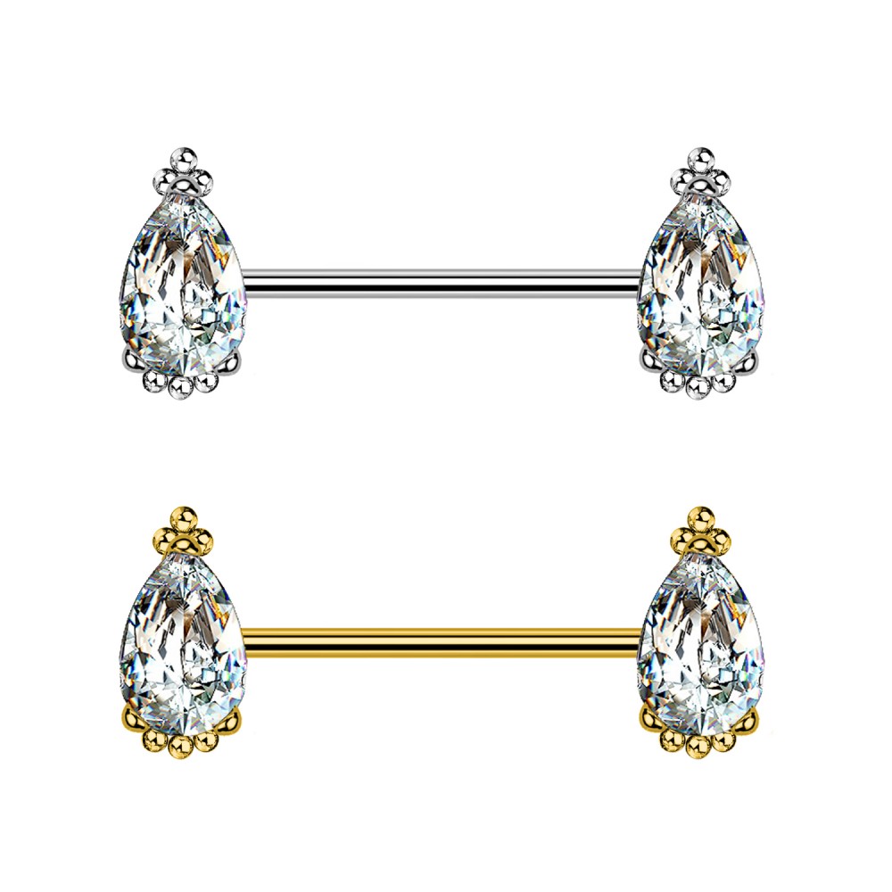 Nipple Barbell with Crystals