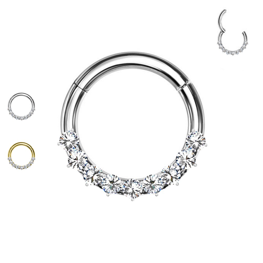 Ear Piercing Ring Basic with Crystals