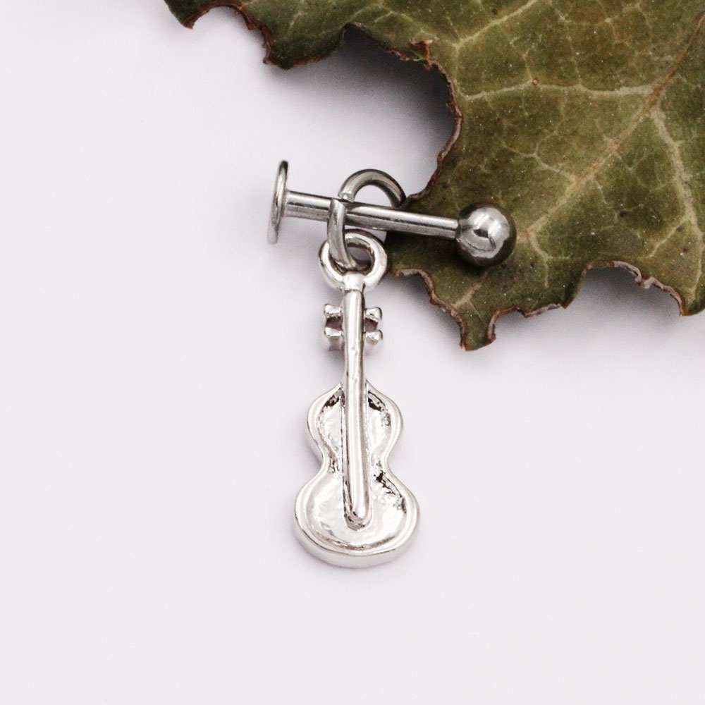Ear Stud with Pendant Guitar
