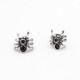 Insect Spider Earrings with Black Stone in Stainless Steel Ideal Gift