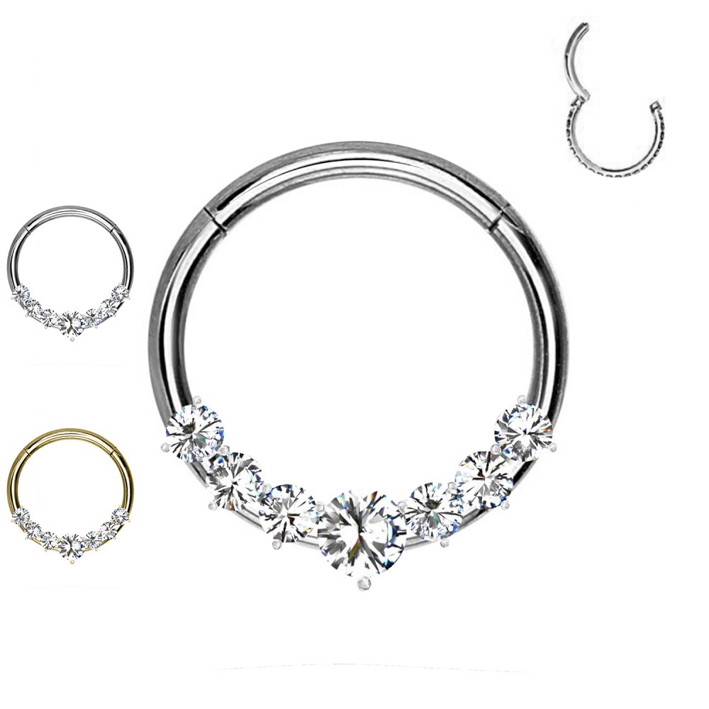 Circle Clicker Earring ring with crystals