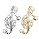 Studs Cartilage Musical note with Crystals