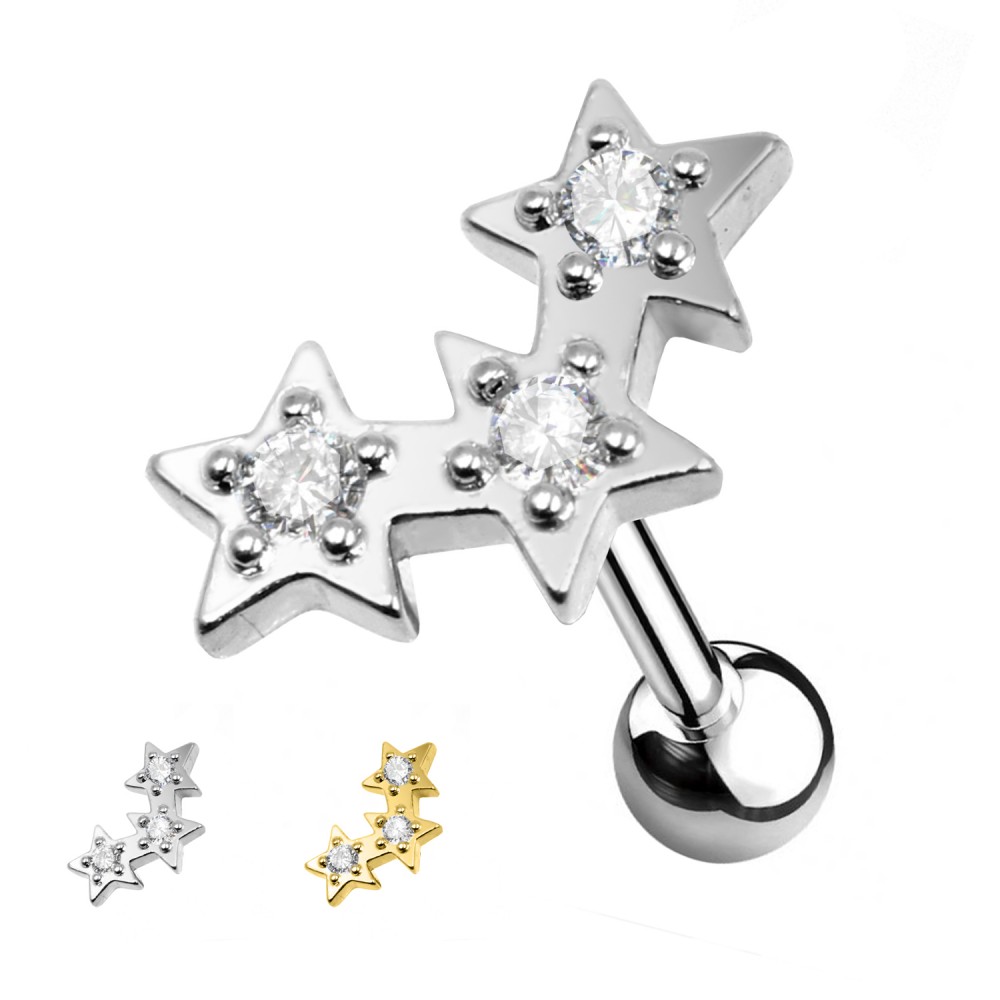 Studs Cartilage Star with crystals