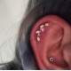 Studs Cartilage Leaves with crystals