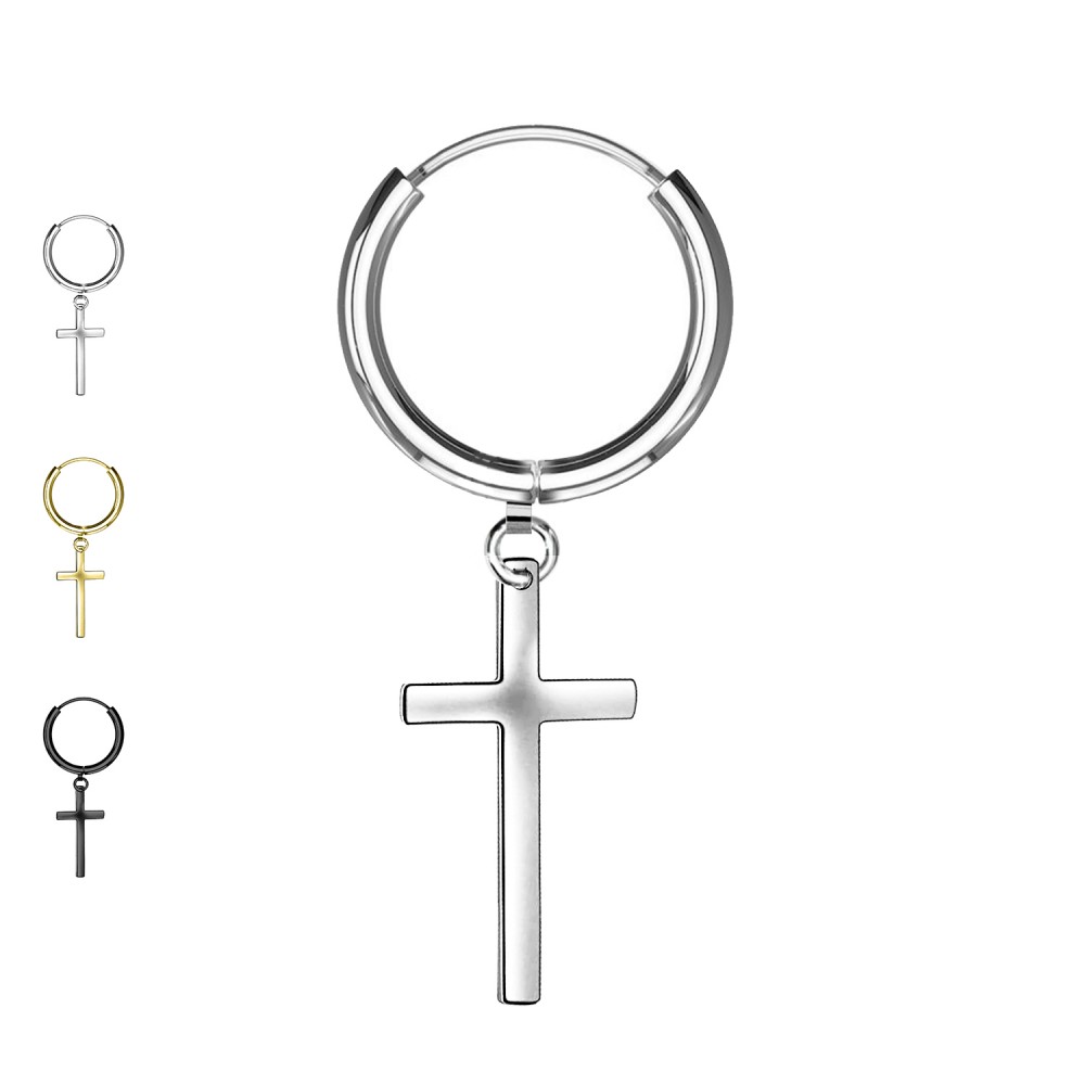 Circle Earring Clicker with Cross