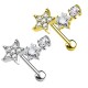 Ear Piercing Barbell Stud with STAR Crystals