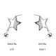 925 Silver Star Earrings with Crystals