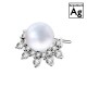 Pearl earrings with crystals in 925 Silver