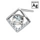 Square Earrings with crystals in 925 Silver