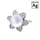 Flower Earrings with Pearl in 925 Silver