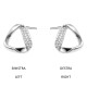 925 Silver Lobe earrings with Triangle-shaped Crystals