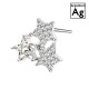 925 Silver Star Stud Earrings with Crystals