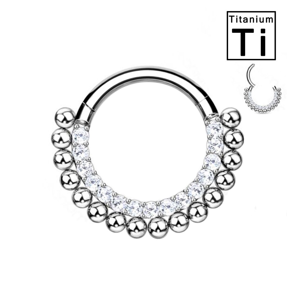 Circle with Crystal  in Titanium