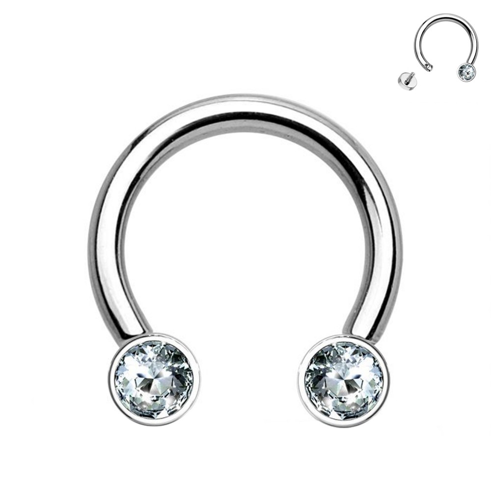 Septum Open Circular Ring with Crystals