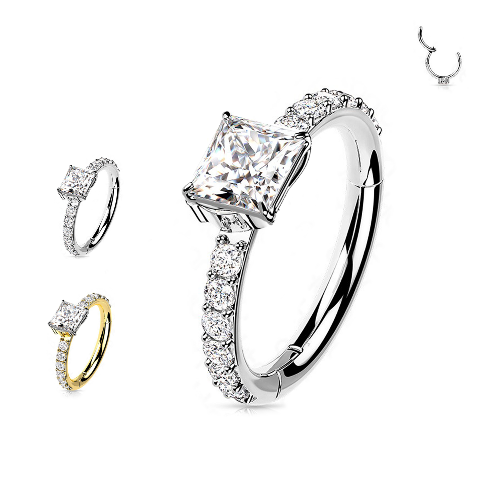 PY-118 Piercing Ring with Crystals square
