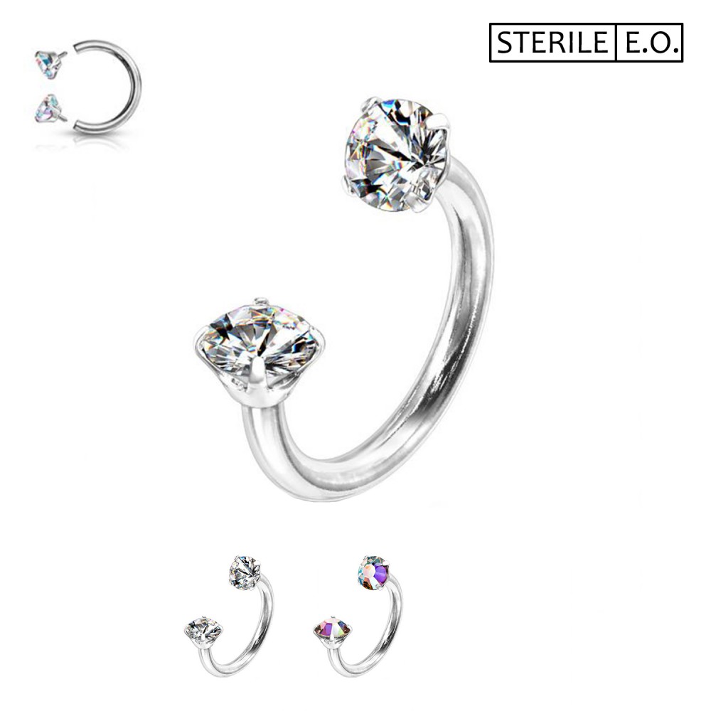 Sterilized Piercing Circular Ring with Zircons